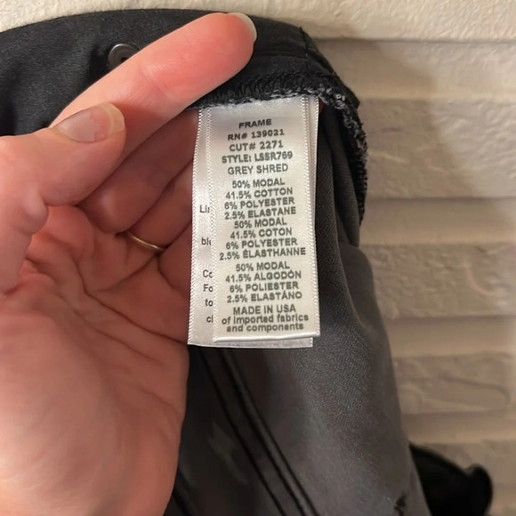 Frame Denim Grey Shred Le Skinny De Jeanne Distressed Jeans, Women’s Size 27 - Picture 8 of 9